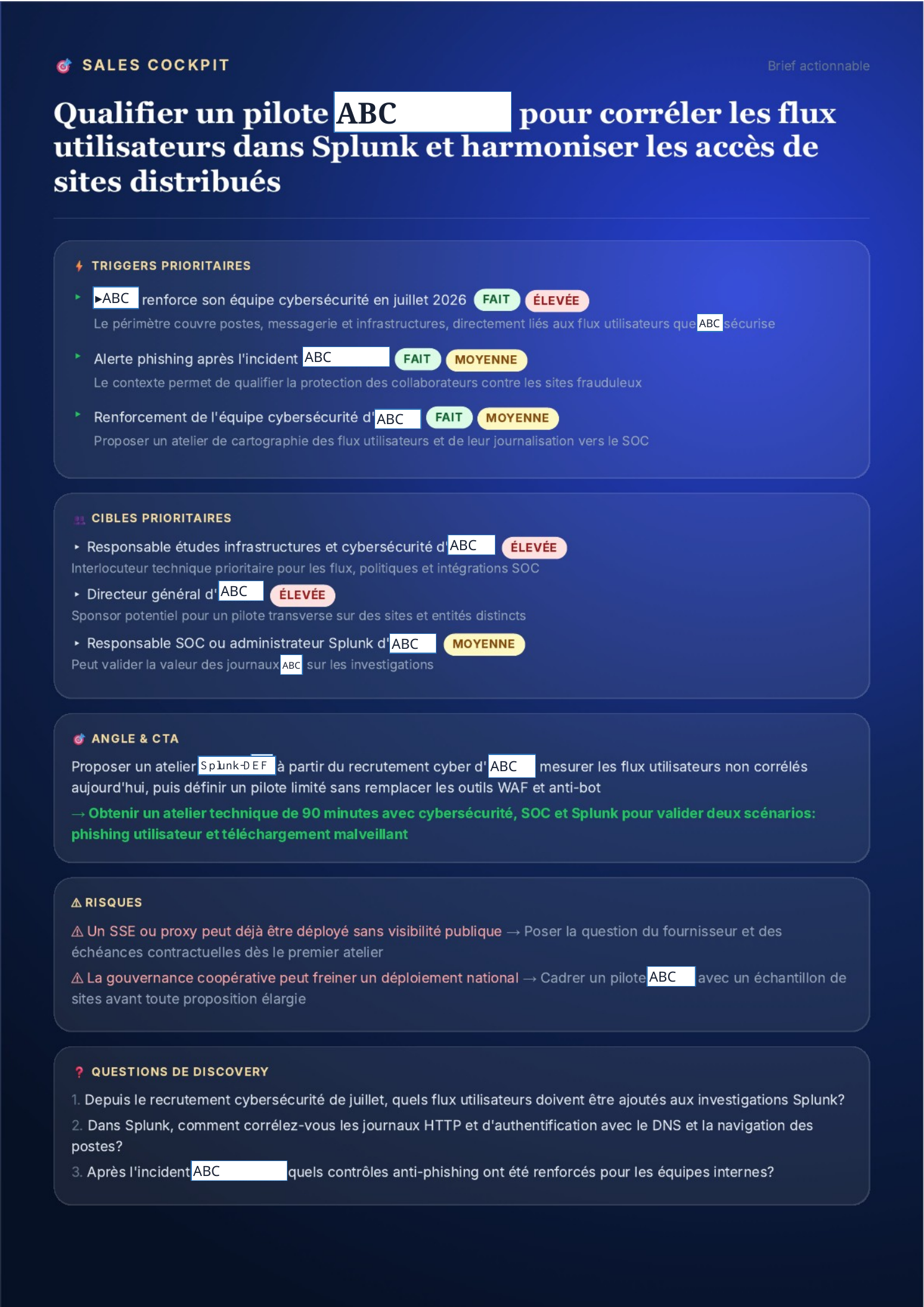 Aperçu de la fiche entreprise anonymisée ThinkTarget au format PDF original