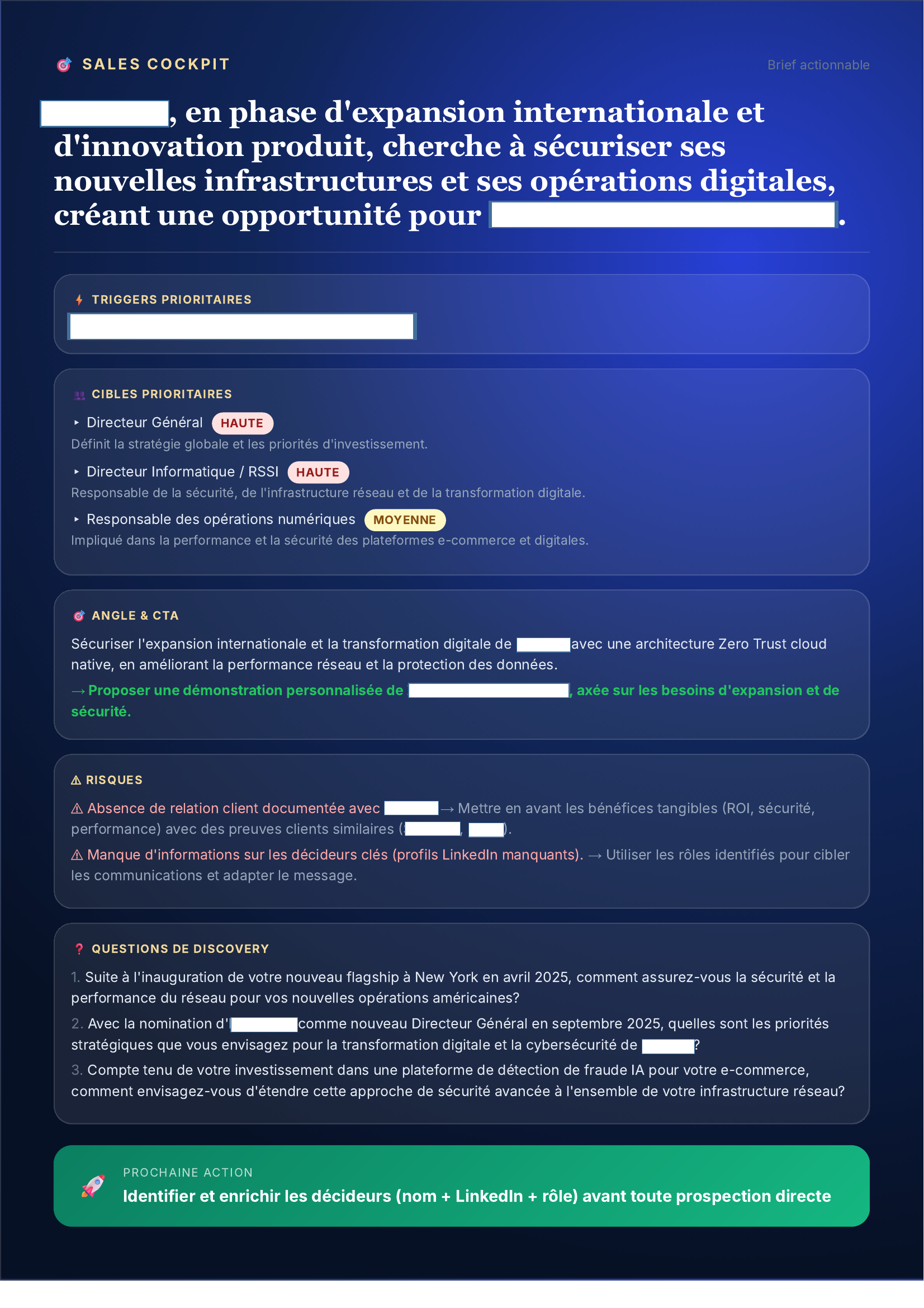Aperçu de la fiche entreprise Lacoste anonymisée ThinkTarget au format PDF original